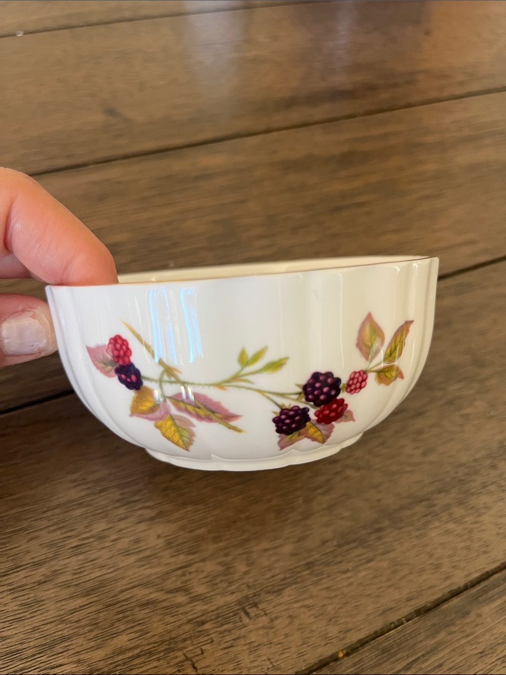 Royal Worcester White Porcelain Berry Pattern  sauce Bowl